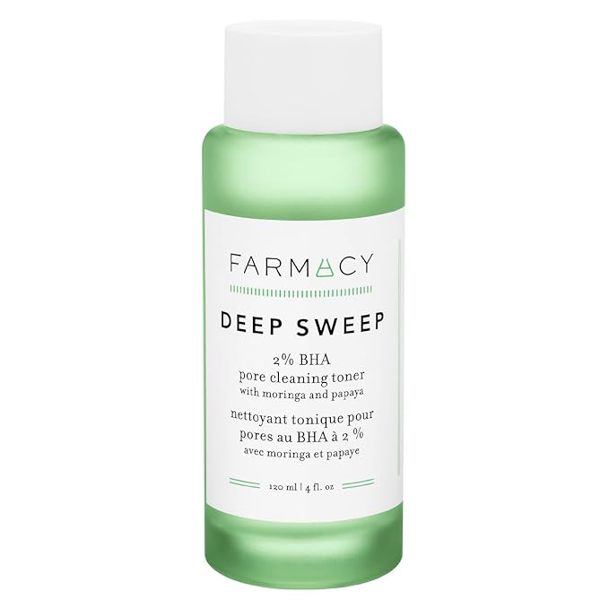 Farmacy 2% Salicylic Acid Toner for Face - Deep Sweep Gentle BHA Exfoliant for Oily Skin - Refines Texture with Papaya Enzymes & Moringa Water for a Healthy-Looking Complexion (100ml)-BrightBean Baby