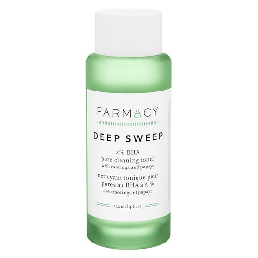Farmacy 2% Salicylic Acid Toner for Face - Deep Sweep Gentle BHA Exfoliant for Oily Skin - Refines Texture with Papaya Enzymes & Moringa Water for a Healthy-Looking Complexion (100ml)-BrightBean Baby
