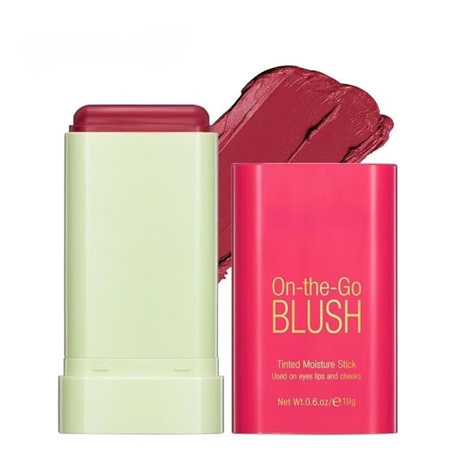 Blush Rare Beauty Liquid Blush Cream Blush Stick For Cheeks Natural Blendable Powder Blusher Stick On The Go Blush Brushes For Makeup Cheeks,Natural Waterproof, Long Lasting (red)-BrightBean Baby