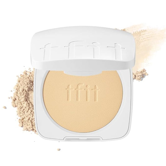 Finish Setting Pact - Blurs Pore & Fine Lines, Long-wearing, Matte Finish, Ideal for Oily Skin, Korean Makeup, 0.14 Oz. (03 Sand Beige, 0.14 Oz.)-BrightBean Baby