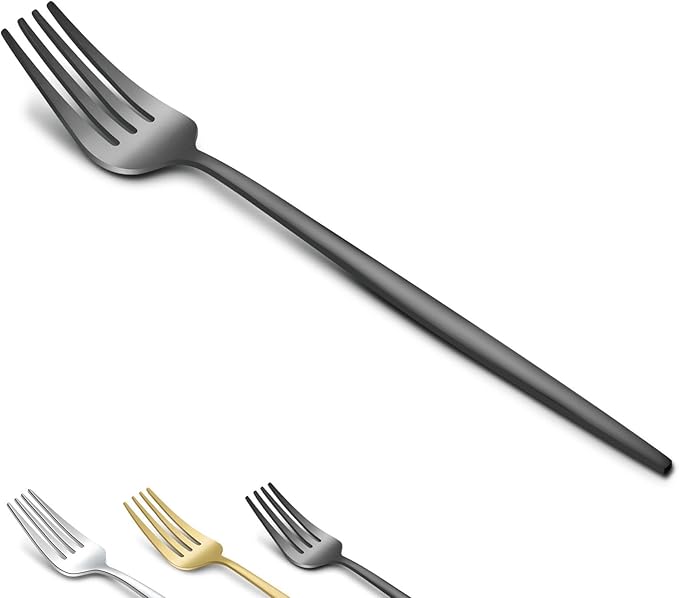 Pleafind 36-Pcs Matte Black Dinner Forks, 8.4 Inch Forks Silverware, Stainless Steel Fork, Silverware Fork, Mirror Polished Metal Forks for Home, Kitchen, Restaurant, Dishwasher Safe