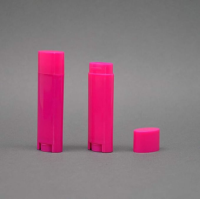 5ml 50Pcs Empty Oval Deodorant Lip balm Tubes Containers Twist-up Refillable Containers for Lipstick,Chapstick,Homemade Lip balm,DIY Deodorants(Hot Pink)-BrightBean Baby