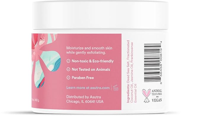 ASUTRA Dead Sea Salts Essential Oil Body Scrub Bundle – 3, Full-Size 16 oz Body Scrubs – Refreshing Jasmine, Sensual Rose, Purifying Peppermint – Ultra Hydrating, Gentle, and Moisturizing-BrightBean Baby
