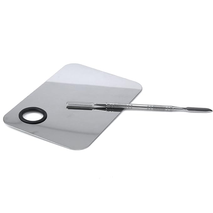 Stainless Steel Ring Beauty Palette, Square Palette, Silver,with Color Stick,1 PCS-BrightBean Baby