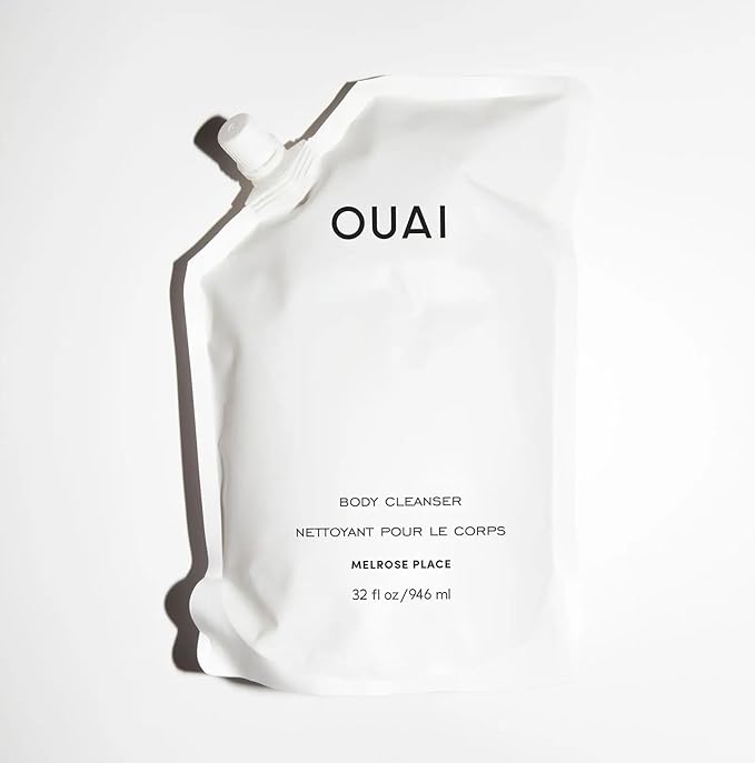 OUAI Body Cleanser Refill, Melrose Place - Foaming Body Wash with Jojoba Oil and Rosehip Oil to Hydrate, Nurture, Balance and Soften Skin - Paraben, Phthalate and Sulfate Free Skin Care - 32 Oz-BrightBean Baby