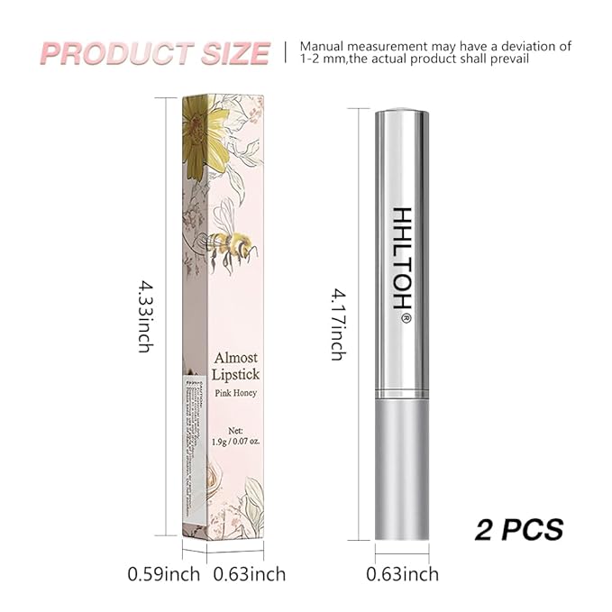 2PCS Honey Lipstick Tinted Lip Balm - Sheer Hydrating Lipstick for All Skin Tones - Moisturizing Lip Gloss, Nourishing Lip Balm with a Hint of Natural Warm Orange Pink Cherry Tint-BrightBean Baby