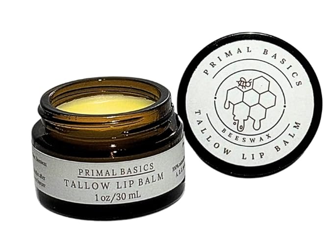 100% Grass Fed Grass Finished Beef Tallow and Beeswax Lip Balm, Face Moisturizer, Body Balm, for Oily, Dry, Sensitive Skin, USA Made-BrightBean Baby