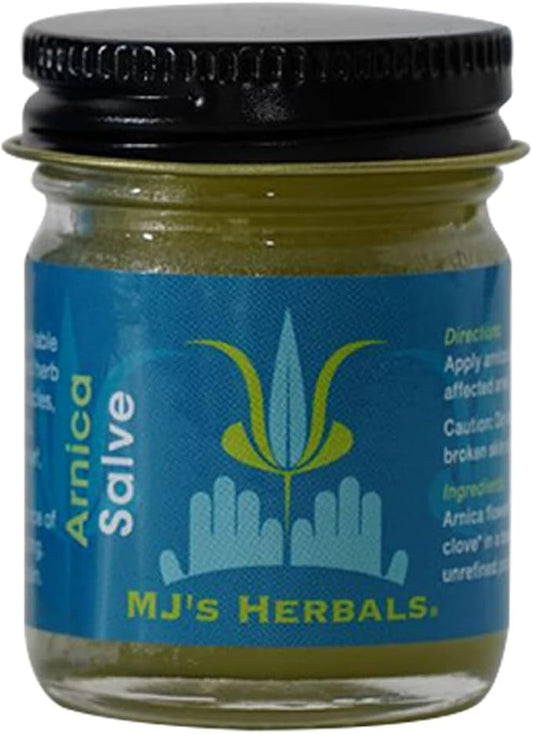 MJ’s Herbals Arnica Salve | Organic, Maximum Strength, Immediate Relief for Sore Muscles & Feet | Bruise Recovery, Fantastic Massage & After Yoga Balm | No Parabens, No Synthetics (1 oz)-BrightBean Baby