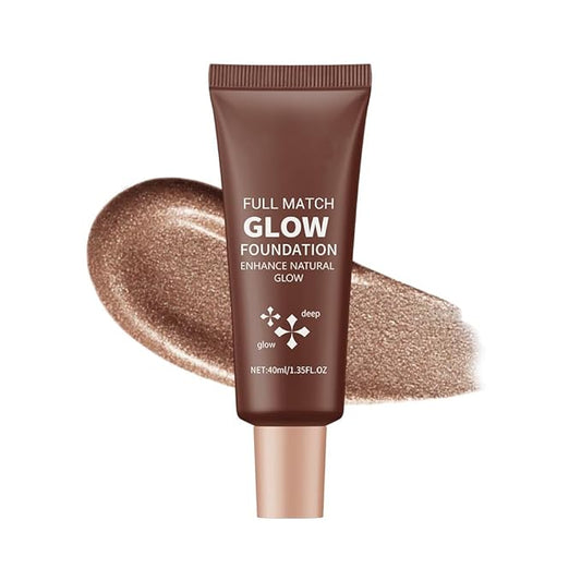 Full Match Glow Foundation, Enhance Foundation Natural Glow, Professional Coverage for a Flawless Look (Deep, Large)-BrightBean Baby