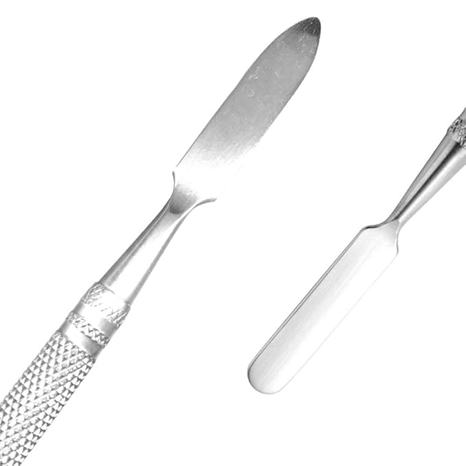 2 Pack Professional Makeup Palette, 2 Types Pro Lady Stainless Steel Cosmetic Artist Spatula with Spatula Tool for Mixing Foundation-BrightBean Baby