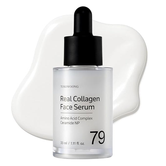 Real Collagen Face Serum, Hydrating & Firming Serum with hydrolyzed collagen, Hyaluronic Acid, Plumps, Sagging Skin, Reduces Fine Lines and Wrinkles, Korean Skincare, 33ml / 1.11 fl. oz.-BrightBean Baby