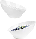 BESTVIP 8oz White Plastic Serving Bowls for Party - 12 Pack Angled Disposable Serving Bowls, Party for Chips, Snacks, Fruit, Salad - Bowls for Parties, Daily Use, Catering, Christmas