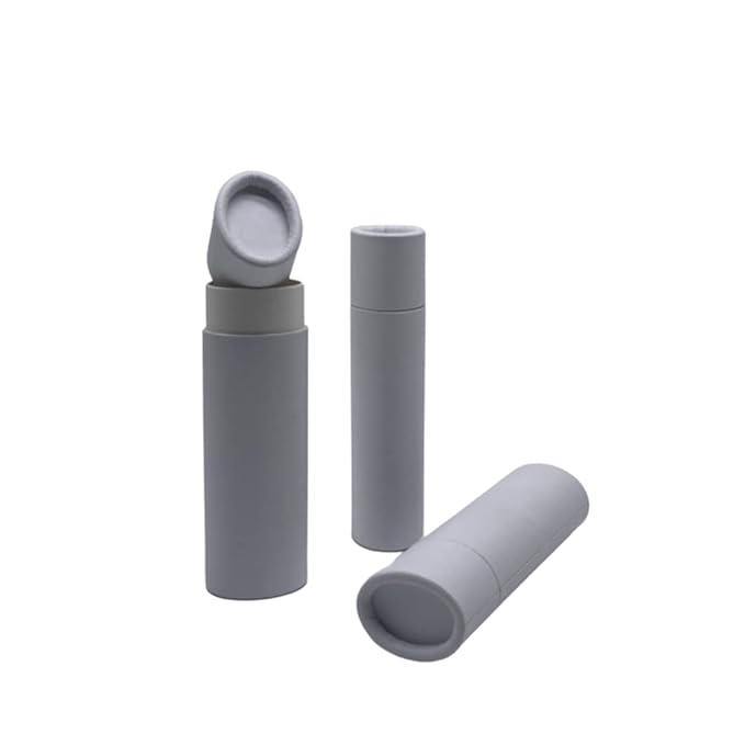 GreenWay 0.5oz / 15g Kraft Paperboard Lip Balm Tubes with Lids - 12 Pack Lip Gloss Tubes Refillable DIY Cosmetic Containers – Oval Shaped Lip Balm Containers Empty Holder Tubes - White-BrightBean Baby