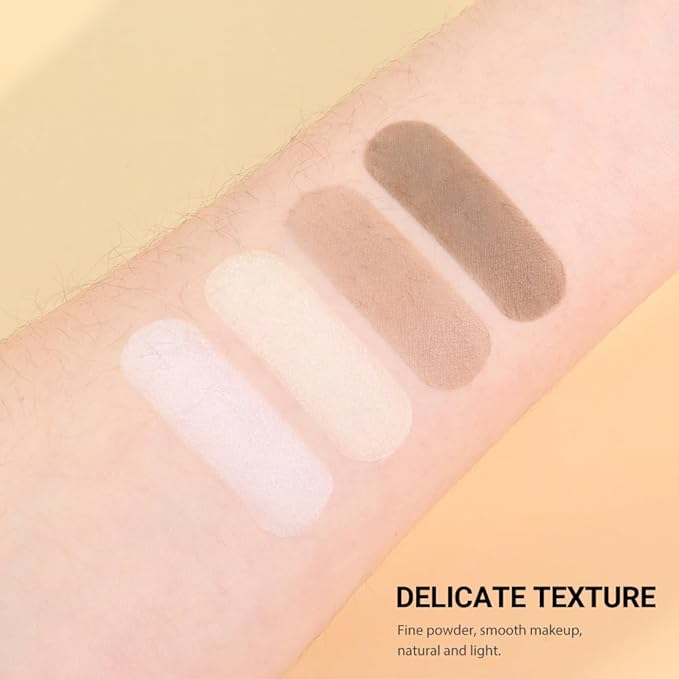 4-Color Contour Makeup Palette, Blush Highlighter Bronzer Powder Kit, Face Cosmetics Gift Set (02#, 1 Count (Pack of 1))-BrightBean Baby