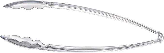 [Clear Tongs 12'' Inches] Plasticpro 12'' Serving Tongs Heavy Duty Reusable Kitchen and BBQ Clear Serving Tongs for party's, Caterings, Events, Buffet, Weddings, And every Day use Pack of 12