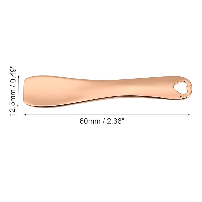 VOCOSTE 3 Pcs Makeup Spatula Mini Spoon, Eye Cream Massage Sticks Beauty Scoop, for Facial Cosmetic Face Cream, Heart Shape 2.36"x0.49", Rose Gold Tone-BrightBean Baby