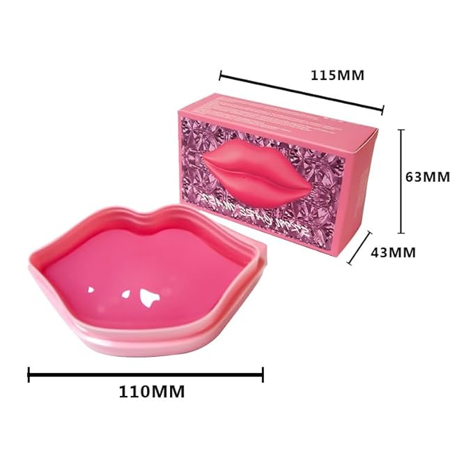 20pcs Pink Lip Masks Sheet,Moisturizing Crystal Collagen Gel Anti-Aging Lip Patches,Reduces Lip Lines Plump Dry Lips Lip Care with Box-BrightBean Baby