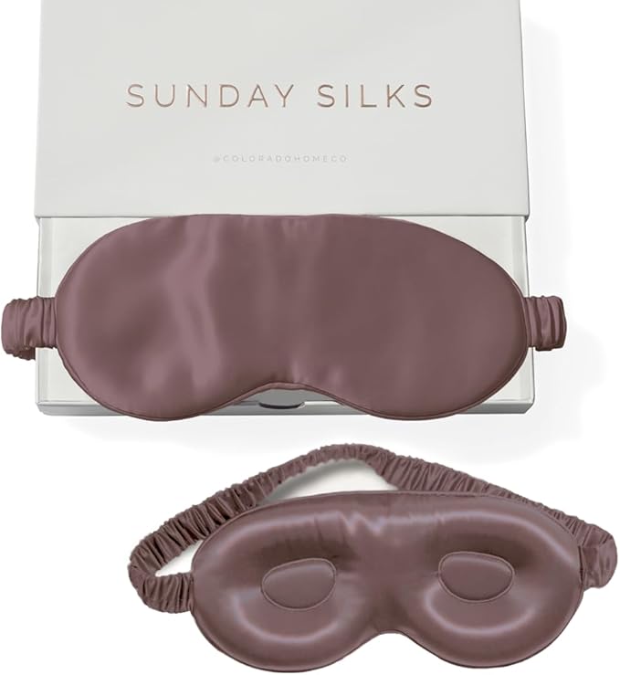 SUNDAYSILKS™ 3D Contoured Silk Sleep Mask | Padded Silk Eye Mask with Eye Cups for Lash Extensions | Blackout, Organic for Women & Men, Perfect for Travel, Slip-Free Deep Sleeping, Antifaz para Dormir-BrightBean Baby