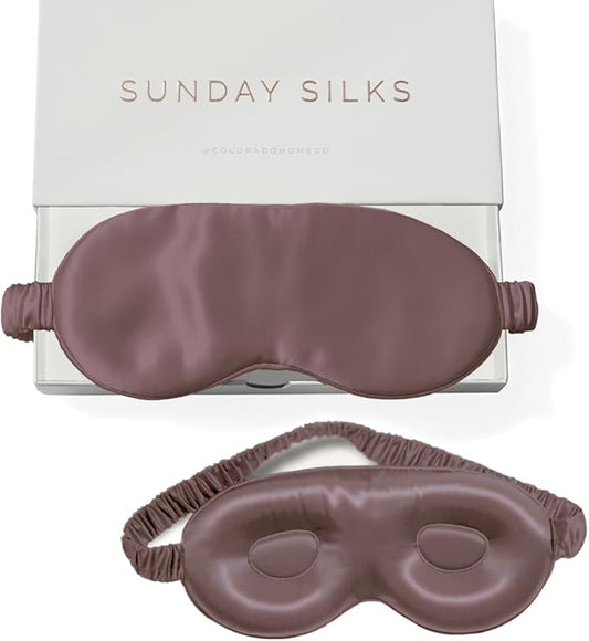 SUNDAYSILKS™ 3D Contoured Silk Sleep Mask | Padded Silk Eye Mask with Eye Cups for Lash Extensions | Blackout, Organic for Women & Men, Perfect for Travel, Slip-Free Deep Sleeping, Antifaz para Dormir-BrightBean Baby