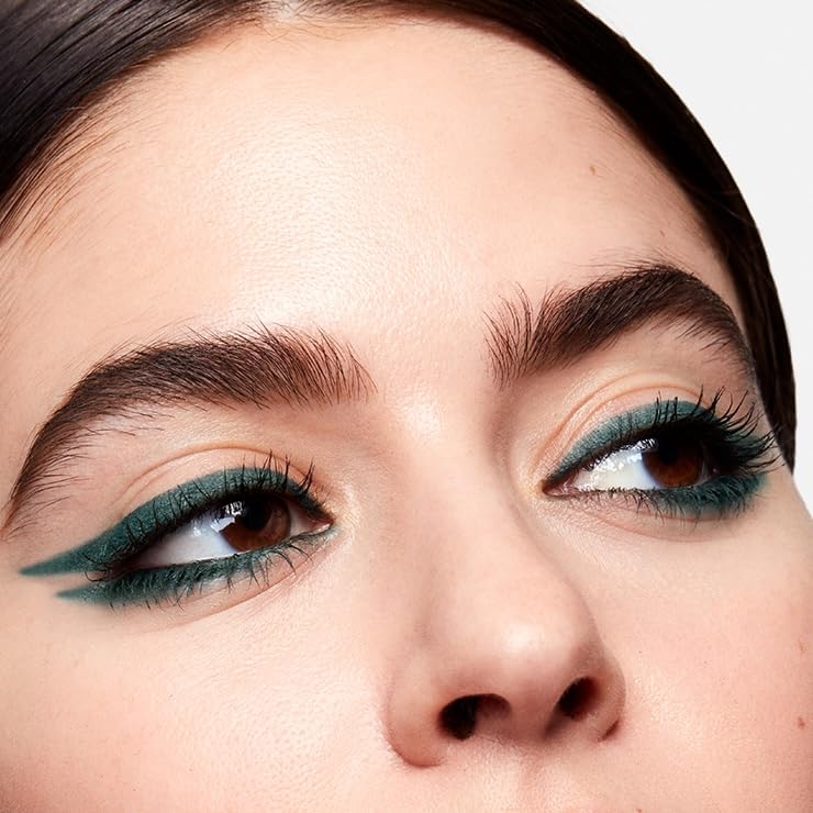 MAKE Beauty Continuum Waterproof Gel Eyeliner Pencil. Creamy, Pigmented Multi-Use, including Waterline with Built-in Sharpener and Blending Brush. Smudge-Proof Makeup. Shade - Emerald, Green-BrightBean Baby