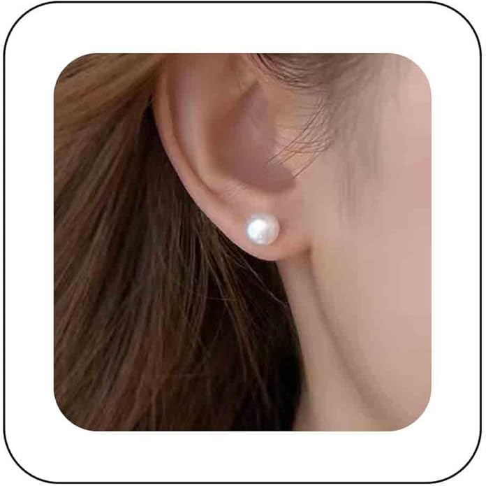 Boho Pearl Studs Earrings Tiny Pearl Earrings Minimalist Earrings Pearl Simple Studs Jewelry for Women Bridesmaid Gifts-BrightBean Baby