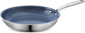 Stainless Steel Nonstick Frying Pan 8 Inch - Healthy Non Toxic Ceramic Coating Skillet