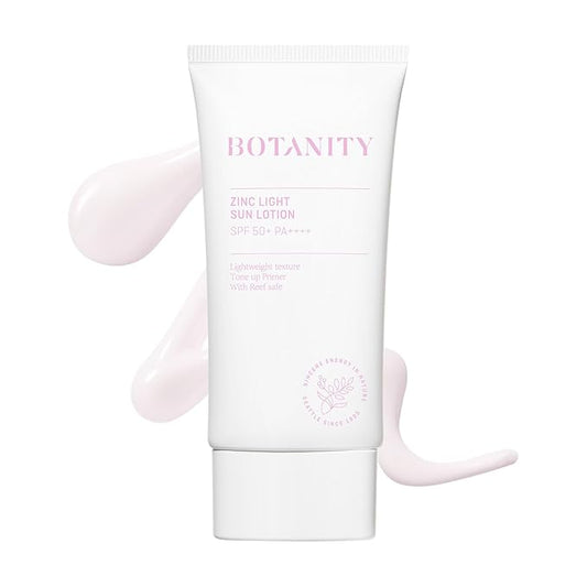 Zinc Sun Lotion - UV Protection, SPF 50+ PA ++++, Even skin tone, Lightweight & Hydrating formula, Non-Greasy, Korean Skincare, All Skin Types, 1.7 fl oz (50ml)-BrightBean Baby