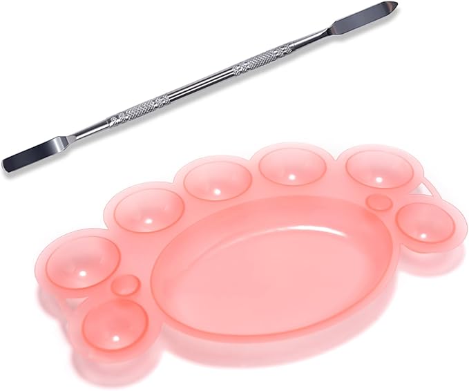 5Pcs ABS Makep Palette Nail Painting Palette with Stainless Steel Stirring Rod Nail Tool Set, Nail Art Polish Painting Mixed Color Palette-BrightBean Baby