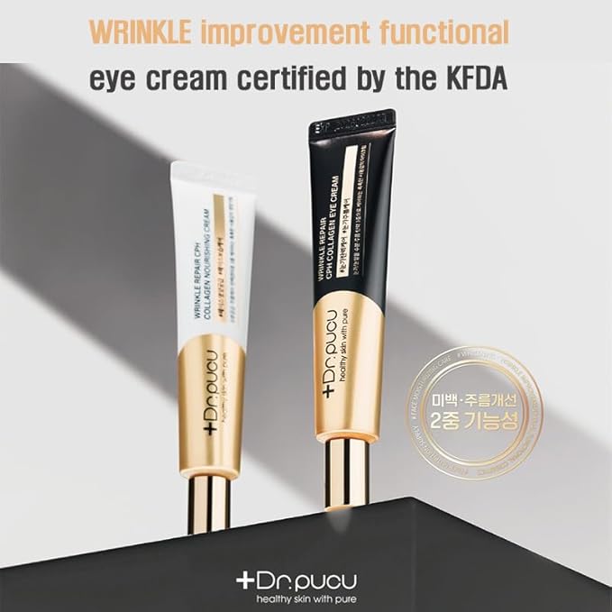 Wrinkle Repair Collagen EYE CREAM, Korean eye cream, under-eye night cream for anti aging, moisturising, no greasy or too light texture, mild powdery scent, 1.01 fl. Oz-BrightBean Baby