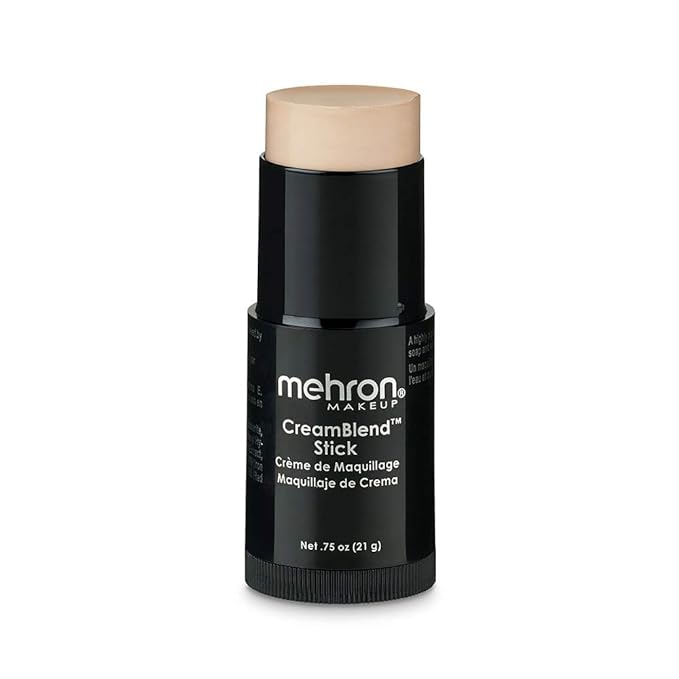 Mehron Makeup CreamBlend Stick | Face & Body Foundation | Full Coverage Professional Makeup Stick .75 oz (21 g) (Light 2)-BrightBean Baby