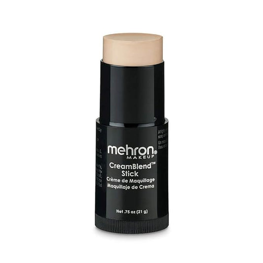 Mehron Makeup CreamBlend Stick | Face & Body Foundation | Full Coverage Professional Makeup Stick .75 oz (21 g) (Light 2)-BrightBean Baby