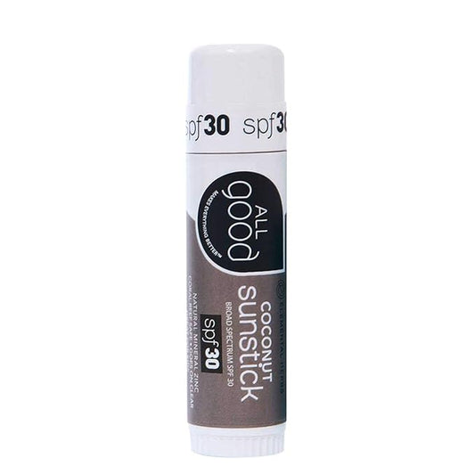 All Good Sunstick - Face Sunscreen, Water Resistant, UVA/UVB Broad Spectrum SPF 30+, Coral Reef Friendly - Beeswax, Zinc, Vitamin E, Shea Butter (Coconut)-BrightBean Baby