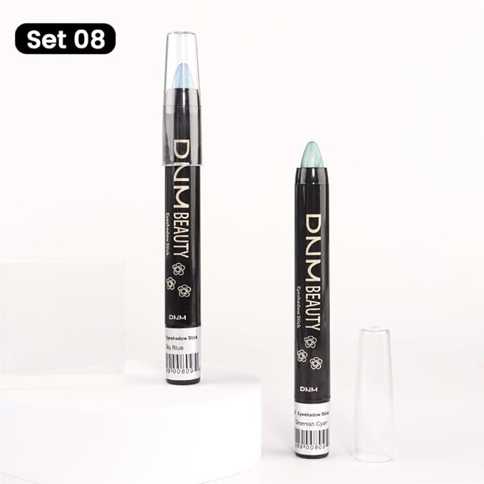 Kaely 2Pcs Cream Eyeshadow Stick Set for Eyes,Sky Blue & Greenish Cyan Shimmer Pen,Eye Brightener Halloween Makeup,sombras para ojos,Smooth Eye Shadow Highlighter Crayon Pencil Waterproof,10+12-BrightBean Baby