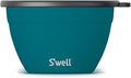 S'well Stainless Steel Salad Bowl Kit 64oz, Peacock Blue, Comes with 2oz Mini Canister and Removable Tray for Organization, Leakproof, Easy to Clean, Dishwasher Safe