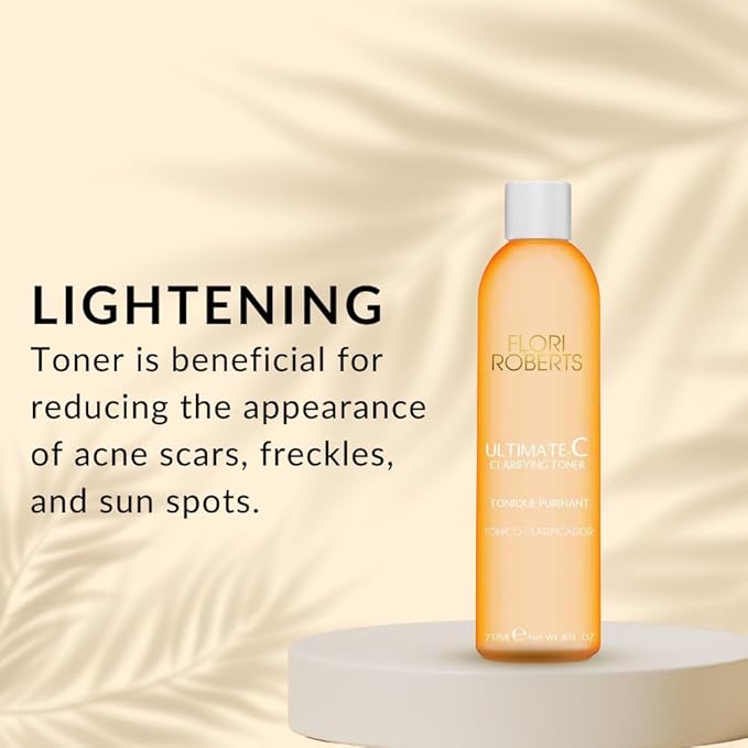 Ultimate-C Clarifying Toner by Flori Roberts, Facial Toner for Women of Color or Deeper Skin Tones, Protects Against Signs of Aging, Refreshing, Hydrating, Calming, Alcohol-Free-BrightBean Baby