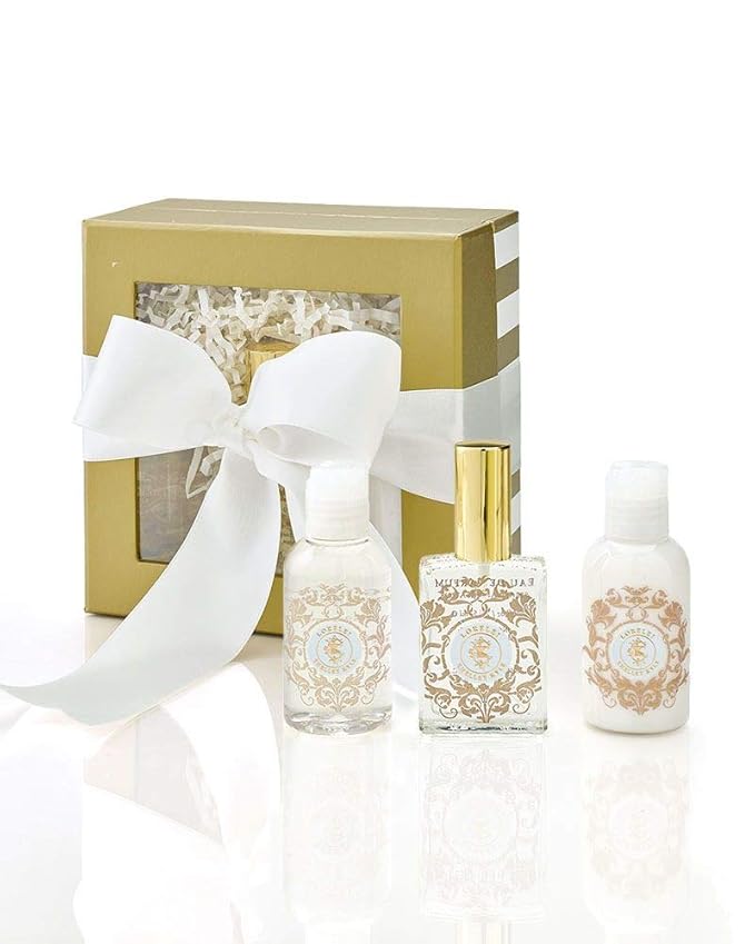 Shelley Kyle Lorelei Mini Gift Set, Includes Travel Size Perfume, Lotion, and Shower Gel, Packaged in Beautiful Cream and Gold Gift Box with Ribbon-BrightBean Baby