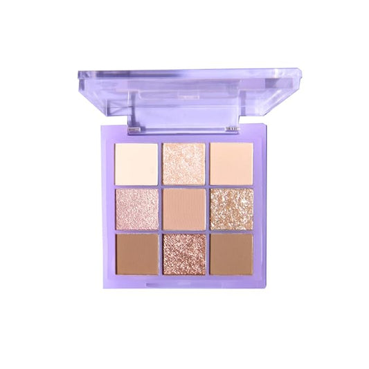 Violet Fairy 9 Color Eyeshadow Palette, Warm Neutrals (01)-BrightBean Baby
