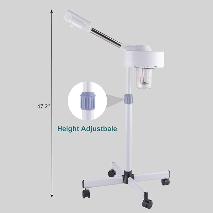 Winado Professional Facial Steamer with Touch Screen, Esthetician Steamer Humidifier Face Spa Mist Steam for Home Beauty Salon, Personal Skin Care Deep Cleaning, White-BrightBean Baby