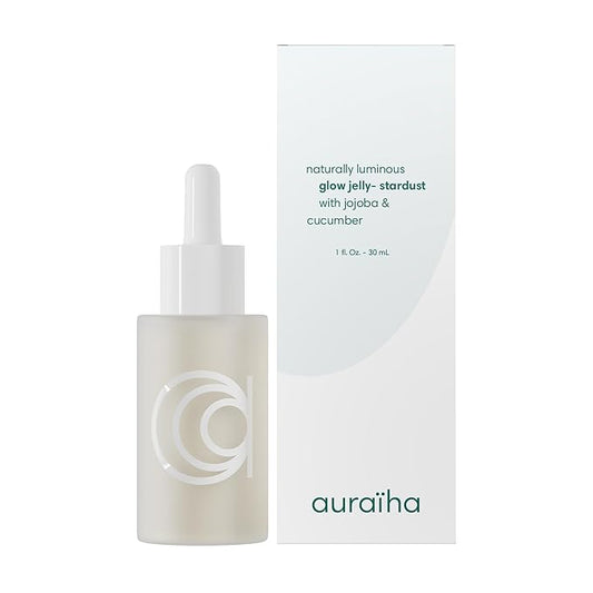 Auraiha Glow Jelly Highlighting Serum - Jojoba & Cucumber Infused Superfood Elixir - Intense Hydration for Radiant, Healthy Glow - Vegan - 1 fl oz (stardust, 1oz)-BrightBean Baby