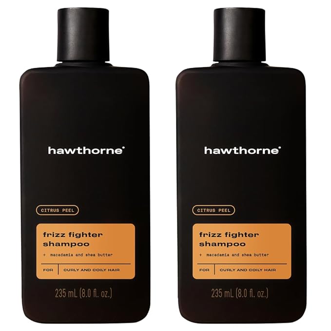 Hawthorne Frizz Fighter Shampoo for Curly Hair with Shea Butter, Macadamia, and Coconut Oil. Hydrate Hair and Tame Frizz. Sulfate Free, Paraben Free. 8 Fl. Oz. 2-Pack.-BrightBean Baby