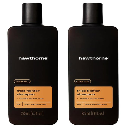 Hawthorne Frizz Fighter Shampoo for Curly Hair with Shea Butter, Macadamia, and Coconut Oil. Hydrate Hair and Tame Frizz. Sulfate Free, Paraben Free. 8 Fl. Oz. 2-Pack.-BrightBean Baby