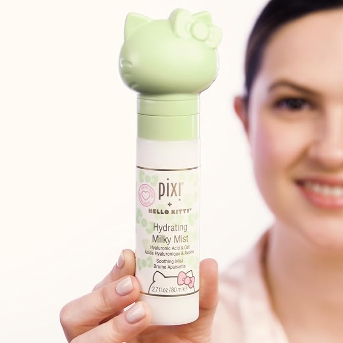 Pixi Beauty + Hello Kitty Milky Mist 2.70 Fl Oz | Hydrating Moisturizer for Dry Skin | Infused with Hyaluronic Acid-BrightBean Baby