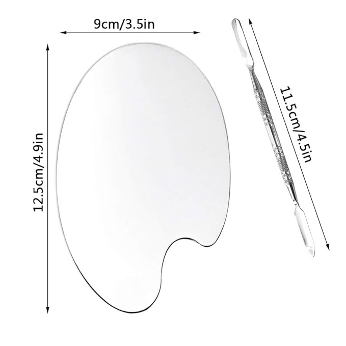 2 Pack Professional Makeup Palette, 2 Types Pro Lady Stainless Steel Cosmetic Artist Spatula with Spatula Tool for Mixing Foundation-BrightBean Baby