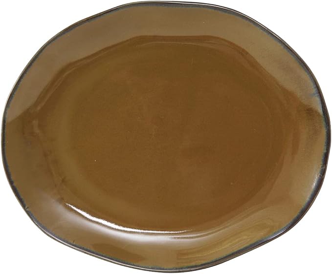 Tuxton China GAJ-023 Platter, 13-1/4" x 11", Oval, Microwave and Dishwasher Safe, Oven Proof, Fully Vitrified, Ceramic, TuxTrendz, Artisan, Mojave, Pack of 12