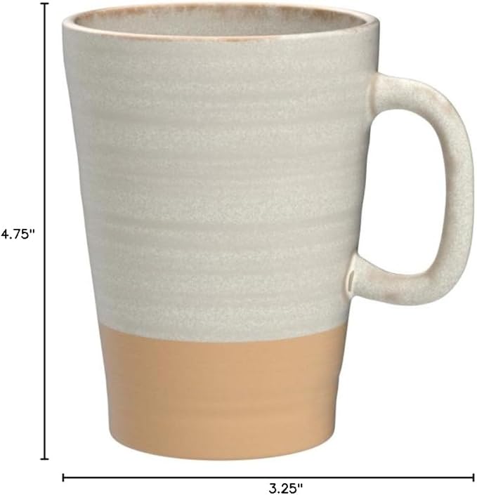 Gibson Elite 4 Pack Dreamweaver Terracotta Reactive 17 OZ Mug Set - Sand Cream