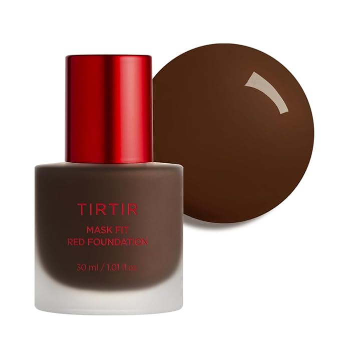 TIRTIR Mask Fit Red FoundationㅣLong Lasting Flawless Coverage, Energy Essence, Lightweight, Hydrating, Pore-Blurring, Breathable Satin Finish, Makeup, Radiant Skin, #51N Fudge, 1.01 Fl Oz-BrightBean Baby