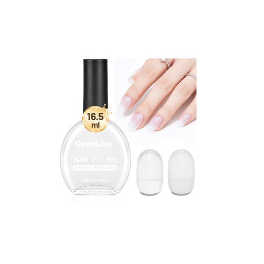 16.5ml Jelly Milky White Nail Polish Large Volume Quick Dry Nail Polish, Long Lasting Shine, Fingernail Toenail Nail Art DIY Home Travel Nail Art Gift-BrightBean Baby