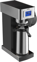 crosson Auto Filling Commercial Coffee Brewer, Plumbed Direct Waterline Drip Coffee Maker with 24 Hours Hot 2.2L Airpot Coffee Carafe Dispenser with Pump
