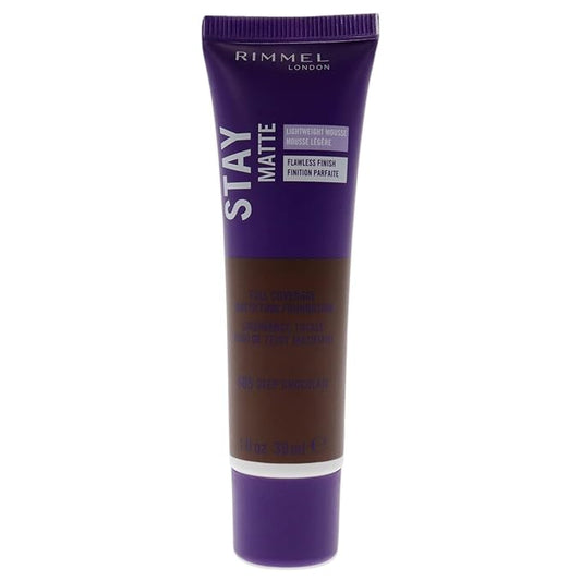 Rimmel London Stay Matte Lightweight Foundation - 605 Deep Chocolate Foundation Women 1 oz-BrightBean Baby