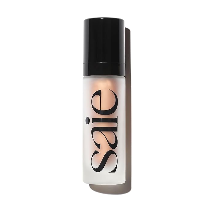 Saie Glowy Super Gel - Hydrating Makeup Primer and Illuminating Glow Serum Enriched with Vitamin C and Squalane Oil - All-Over Liquid Highlighter Makeup for Instant Glass Skin - Sunglow (1 oz)-BrightBean Baby
